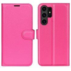 Samsung Galaxy S24 Ultra - Læder cover / pung - Rosa