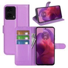 Motorola G24 / G04 - Læder cover / pung - Lilla