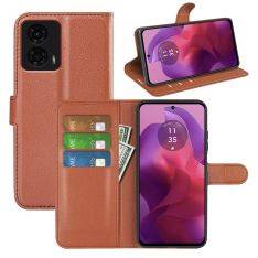 Motorola G24 / G04 - Læder cover / pung - Brun
