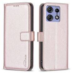 Motorola Edge 50 Pro 5G - BINFEN læder cover / pung - Rosa guld