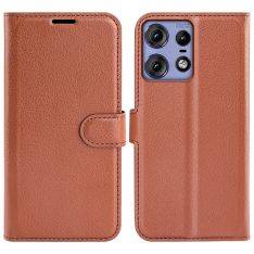 Motorola Edge 50 Pro 5G - Læder cover / pung - Brun