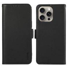 iPhone 16 Pro - ABEEL RFID classic læder cover - Sort