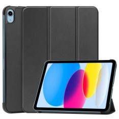 iPad 11 A16 (2025) / iPad 10.9 (2022) - Tri-Fold læder cover - Wake up/sleep funktion - Sort