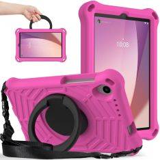 Lenovo Tab M8 (Gen 4) - Shockproof Roterbart Hybrid cover med skulderrem - Rosa