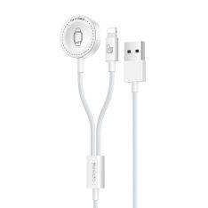 YESIDO Apple watch Lightning / USB-A 2-i-1 Magnetisk hurtig oplader 5W - Hvid - 1 meter