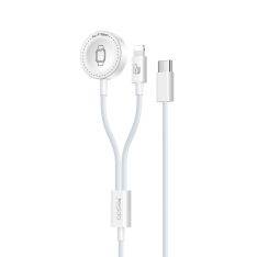 YESIDO Apple watch Lightning / USB-C 2-i-1 Magnetisk hurtig oplader 5W - Hvid - 1 meter