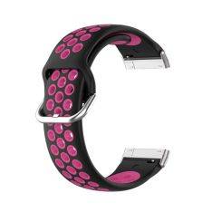 Fitbit Versa 3 / Sense - Silikone urrem 23 mm Str. L - Sort/Rosa