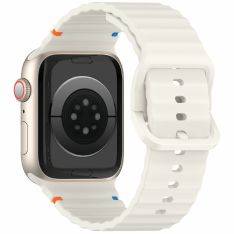 Apple Watch 10 46mm / 9/8/7/6/5/4/3/2/1/SE - 45/44/42mm / Watch Ultra / Ultra 2 - Silikone urrem - Starlight