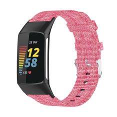 Fitbit Charge 5 - Blød nylon urrem - Åndbar - Pink