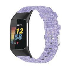 Fitbit Charge 5 - Blød nylon urrem - Åndbar - Lys lilla