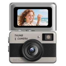 Mini CMOS 64MP digital kamera med flip skærm - skønhedsfiltre / LED lys - Sort