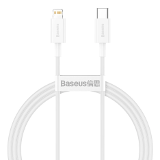 BASEUS - Superior - USB-C til Lightning PD 20W oplader kabel 1m - Hvid