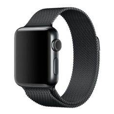 Apple Watch 10 46mm / 9/8/7/6/5/4/3/2/1/SE - 45/44/42mm / Watch Ultra / Ultra 2 - Milanese Loop urrem m/magnetisk lukning - Sort
