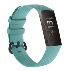 Fitbit Charge 3 / Charge 4 - Silikone armbånd str. L - Cyan