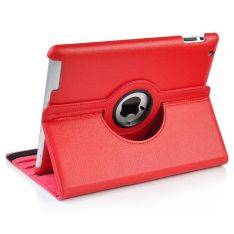 iPad 2/3/4 - PU Læder 360 graders rotering Stand Folio Flip - Rød