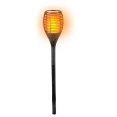 Grundig solcelle havelampe med flammeeffekt på spyd H:77cm - Sort