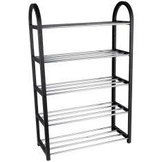 Alpina skoreol med 5 hylder 50x20x77cm - Sort