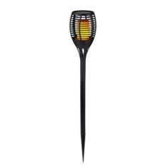 Grundig solcellelampe 72xLED med flammeeffekt på spyd H:77cm - Sort