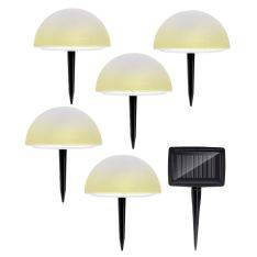 Grundig LED solcellelampe m/ spyd - Varm hvid - Pakke med 5 stk.