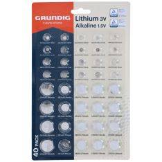 Grundig Alkaline Knapcelle batteri - pakke med 40 stk.