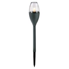 Grundig LED solcellelampe med flammeeffekt - Ø6x37cm på spyd - Sort