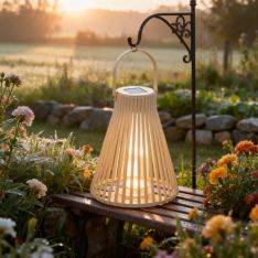 Arti Casa LED solcelle lanterne Ø20xH24cm - Beige