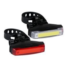 Dunlop LED lygtesæt til cykel - for- & baglygte - 80-120 lumen