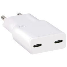Grundig Dual USB-C PD GaN 30W Ultra hurtig oplader - 2x USB-C porte - Hvid