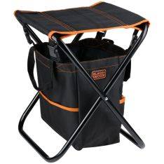 Black+Decker foldbar havestol med værktøjstaske til opbevaring