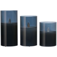 Articasa LED bloklys i glas - Sæt med 3 stk.