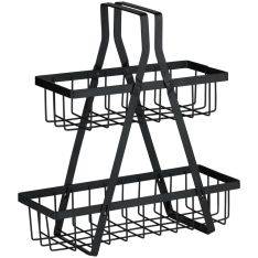 opbevaringsstativ i metal 28x10x6cm - til køkken / bad