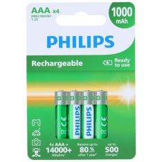 Philips AAA genopladeligt batteri 1000mAh - Pakke med 4 stk.
