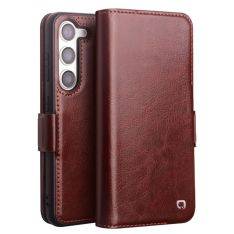 Samsung Galaxy S23 Plus 5G - QIALINO Classic Slim ægte læder cover - Mørkebrun