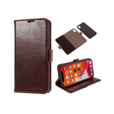 iPhone 11 - Azmaro 2-i-1 ægte læder cover / pung - aftageligt - Brun