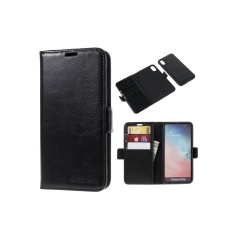 iPhone 8/7/6/6s/SE 2020/SE 3 5G (2022) - Azmaro 2-i-1 ægte læder cover / pung - aftageligt - Sort