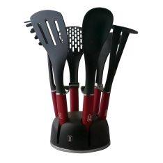 Berlinger Haus - Køkkensæt i 7 dele med holder - Burgundy Edition