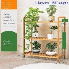Reol i Bambus med 3 hylder 71 x 68 cm