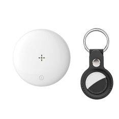 Smart Tracker Tag inkl. Nøglering - Kompatibel med "Apple Find My" & "Android Find Hub" - Hvid