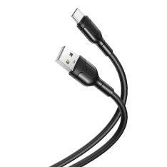 XO USB-A / USB-C opladerkabel 10.5W/2.1A - 1m - Sort