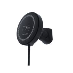 Forever magnetisk bilholder med trådløs opladning 15W - Sort