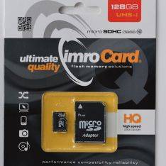IMRO MicroSDHC Hukommelseskort 128GB Class 10 med SD kort Adapter