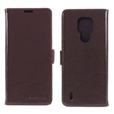 Motorola E7 - AZMARO ægte læder cover / pung - Brun
