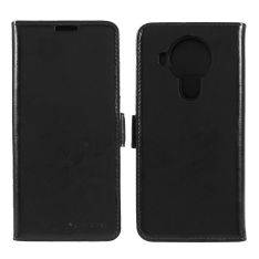 Nokia 5.4 - AZMARO ægte læder cover / pung - Sort