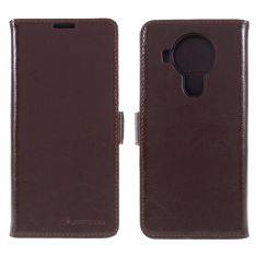 Nokia 5.4 - AZMARO ægte læder cover / pung - Brun