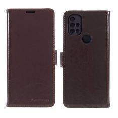 OnePlus Nord N100 - AZMARO ægte læder cover / pung - Brun