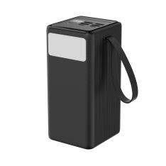 Platinet Powerbank 60000mAh / PD 20W Quick charge - med lommelygte - Sort