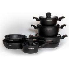 Royalty Line Grydesæt i 10 dele - Cool Touch - Alle typer komfur - Sort