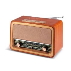 Bluetooth Retro FM/AM Radio - TF kort - 1200 mAh genopladelig batteri