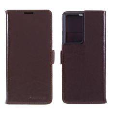 Samsung Galaxy S21 Ultra 5G - AZMARO ægte læder cover / pung - Brun