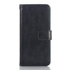 iPhone 5/5s/SE - læder cover / pung - Sort